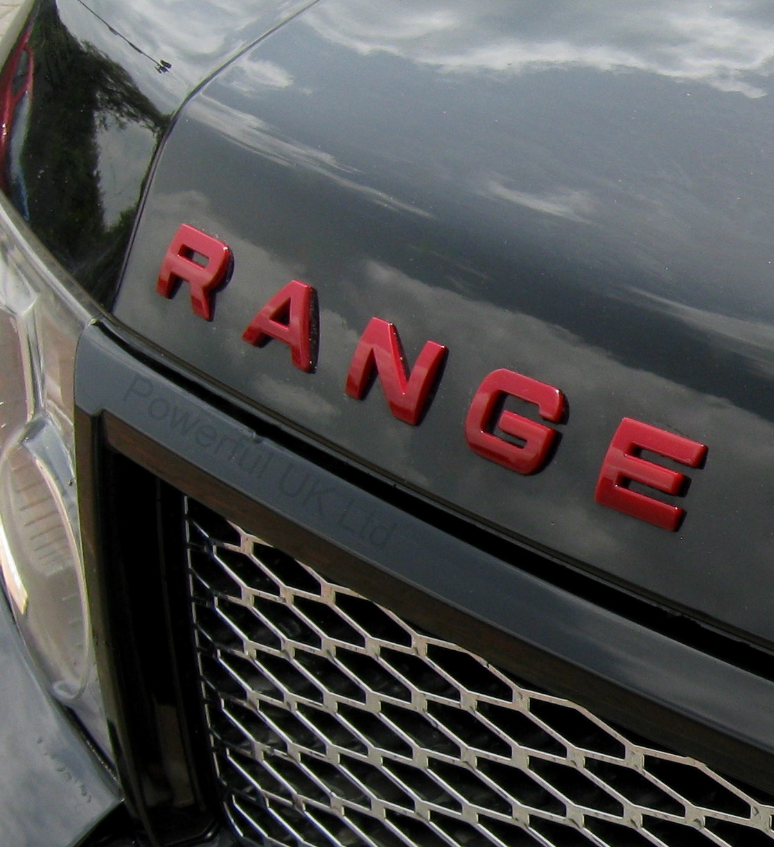 Red front lettering for RANGE ROVER Sport L320 letters logo font text
